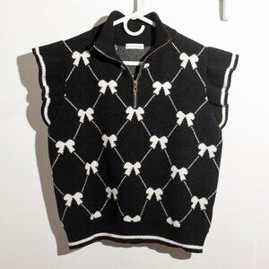 Black & White Bow Knit Vest